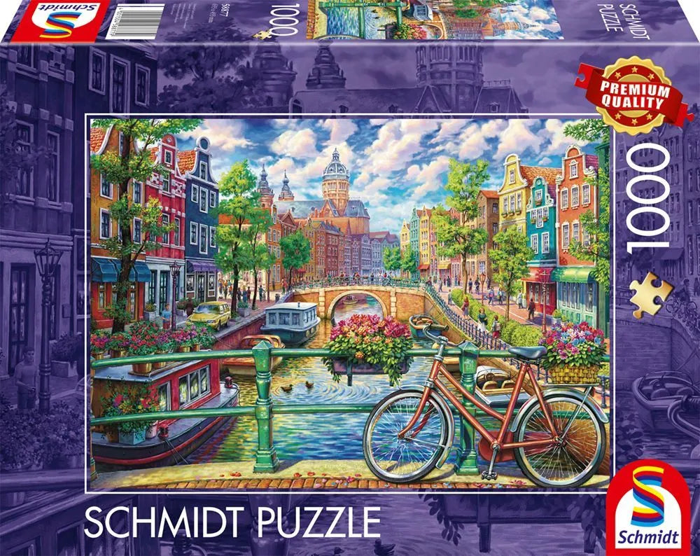 Pusle "Amsterdam canal charm" 1000 tk-w008 WHSX Jigsaw Puzzles-Brain Games OÜ
