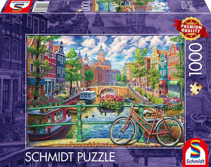 Pusle "Amsterdam canal charm" 1000 tk-w008 WHSX Jigsaw Puzzles-Brain Games OÜ