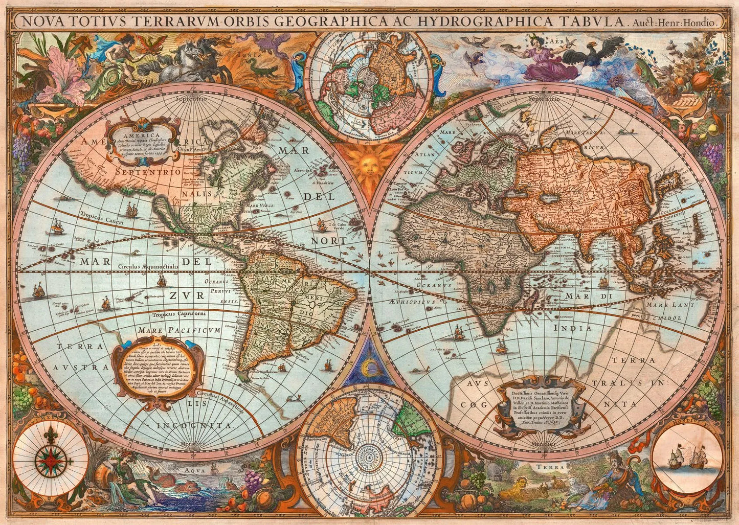 Pusle "Ancient World Map" 3000 tk-w008 WHSX Jigsaw Puzzles-Brain Games OÜ