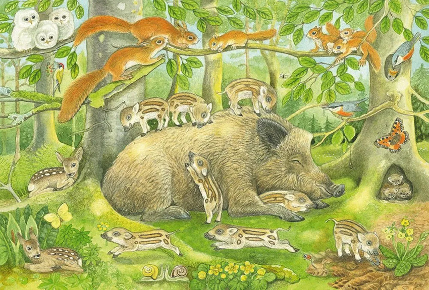 Pusle Animal family, 3x48 tk-w008 WHSX Jigsaw Puzzles-Brain Games OÜ