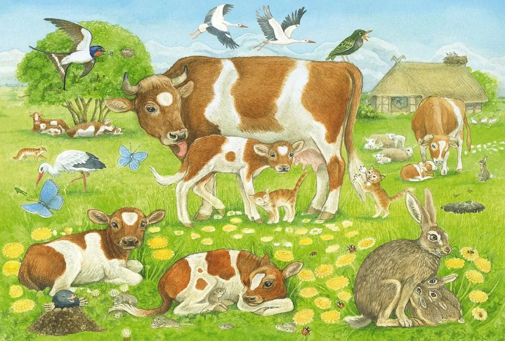 Pusle Animal family, 3x48 tk-w008 WHSX Jigsaw Puzzles-Brain Games OÜ