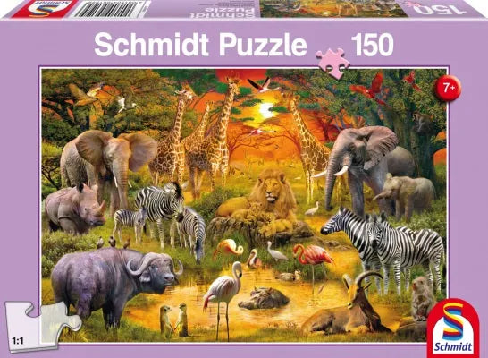 Pusle "Animals in Africa" 150 tk-w008 WHSX Jigsaw Puzzles-Brain Games OÜ
