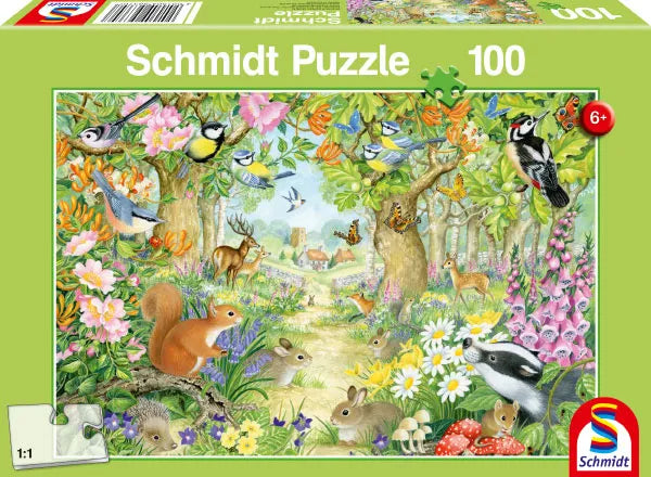 Pusle "Animals in the Forest" 100 tk-w008 WHSX Jigsaw Puzzles-Brain Games OÜ