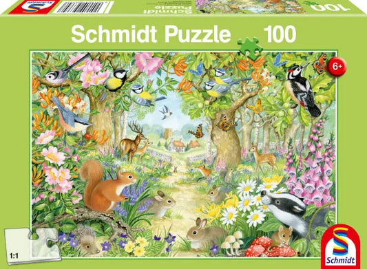 Pusle "Animals in the Forest" 100 tk-w008 WHSX Jigsaw Puzzles-Brain Games OÜ