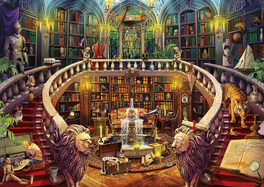Pusle "Antique Library" 500 tk-w008 WHSX Jigsaw Puzzles-Brain Games OÜ