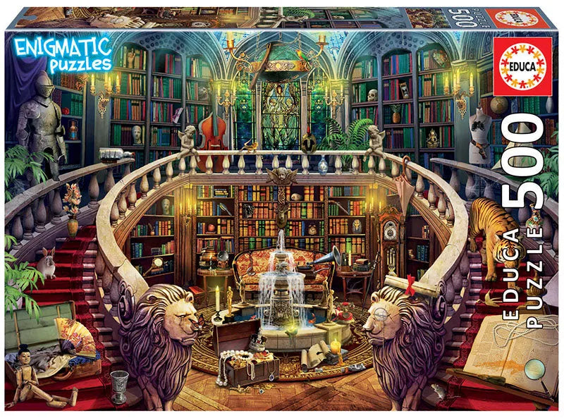 Pusle "Antique Library" 500 tk-w008 WHSX Jigsaw Puzzles-Brain Games OÜ