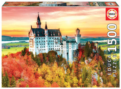 Pusle "Autumn in Neuschwanstein" 1500 tk-w008 WHSX Jigsaw Puzzles-Brain Games OÜ