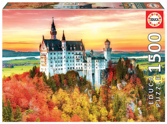 Pusle "Autumn in Neuschwanstein" 1500 tk-w008 WHSX Jigsaw Puzzles-Brain Games OÜ