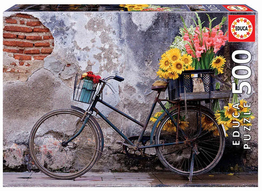 Pusle "Bicycle with Flowers" 500 tk-w008 WHSX Jigsaw Puzzles-Brain Games OÜ