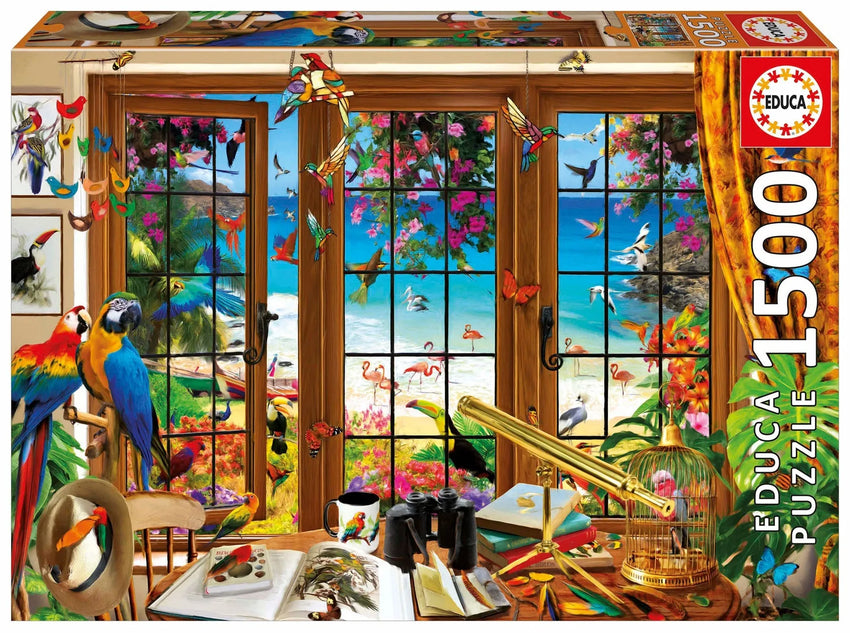 Pusle "Bird Watcher’s Window" 1500 tk-w008 WHSX Jigsaw Puzzles-Brain Games OÜ