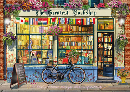 Pusle "Bookstore" 1000 tk-w008 WHSX Jigsaw Puzzles-Brain Games OÜ