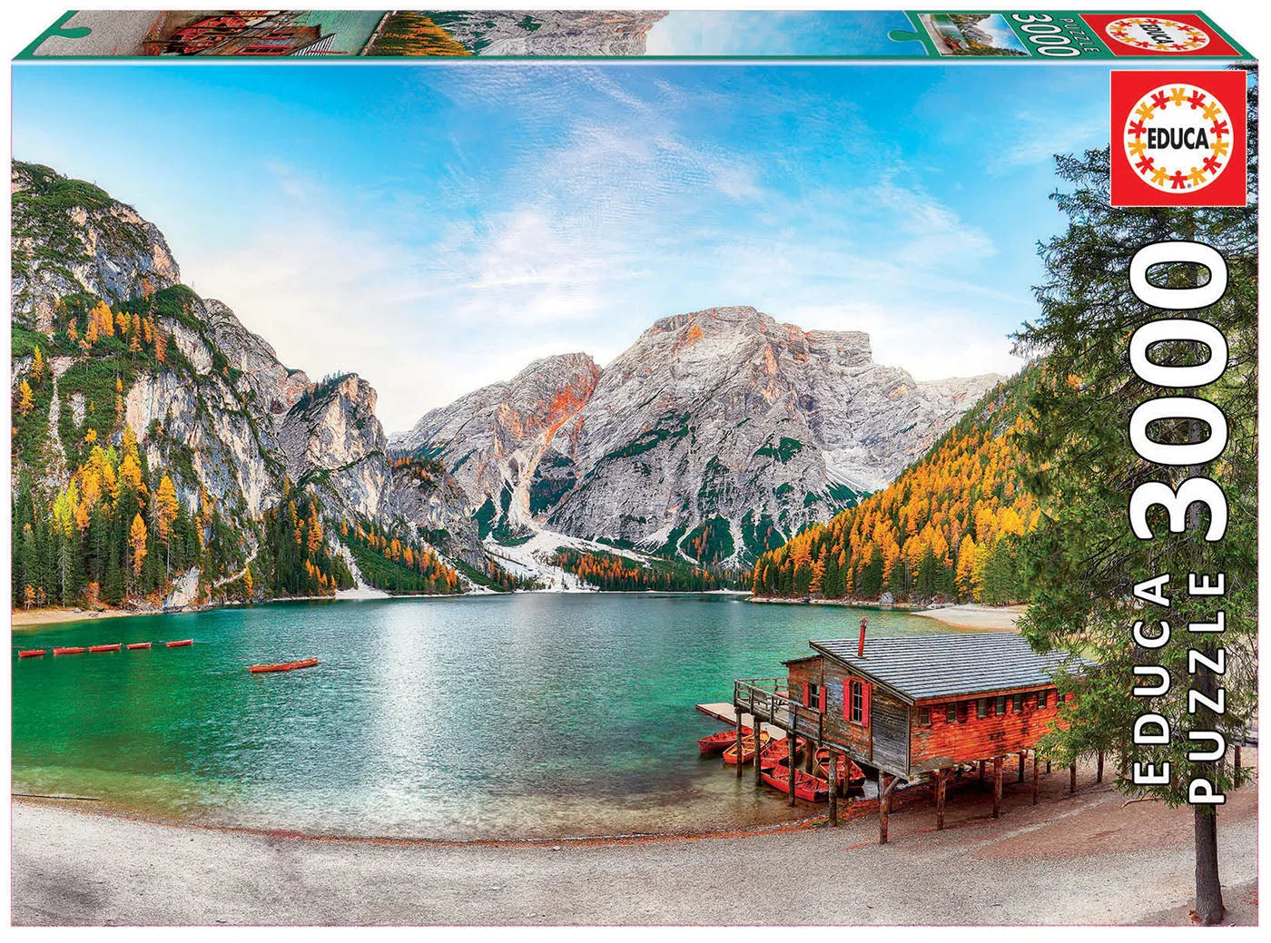 Pusle "Braies Lake at Autumn" 3000 tk-w008 WHSX Jigsaw Puzzles-Brain Games OÜ