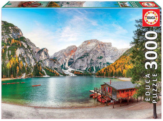 Pusle "Braies Lake at Autumn" 3000 tk-w008 WHSX Jigsaw Puzzles-Brain Games OÜ