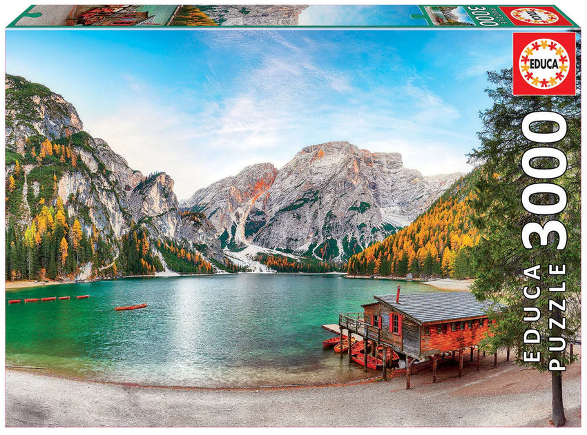 Pusle "Braies Lake at Autumn" 3000 tk-w008 WHSX Jigsaw Puzzles-Brain Games OÜ