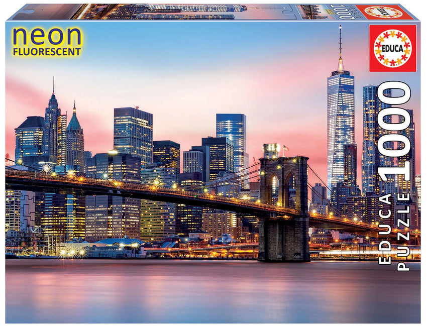 Pusle "Brooklyn Bridge, Neon" 1000 tk-w008 WHSX Jigsaw Puzzles-Brain Games OÜ