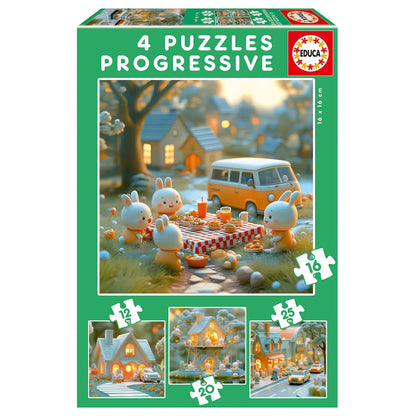 Pusle "Bunny City" 12-16-20-25 tk-w008 WHSX Jigsaw Puzzles-Brain Games OÜ