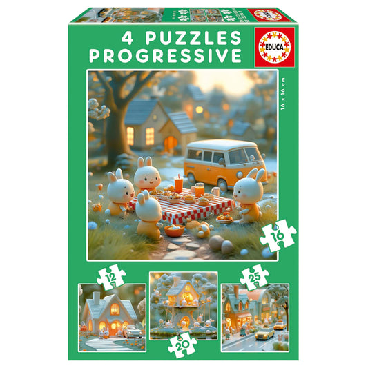 Pusle "Bunny City" 12-16-20-25 tk-w008 WHSX Jigsaw Puzzles-Brain Games OÜ