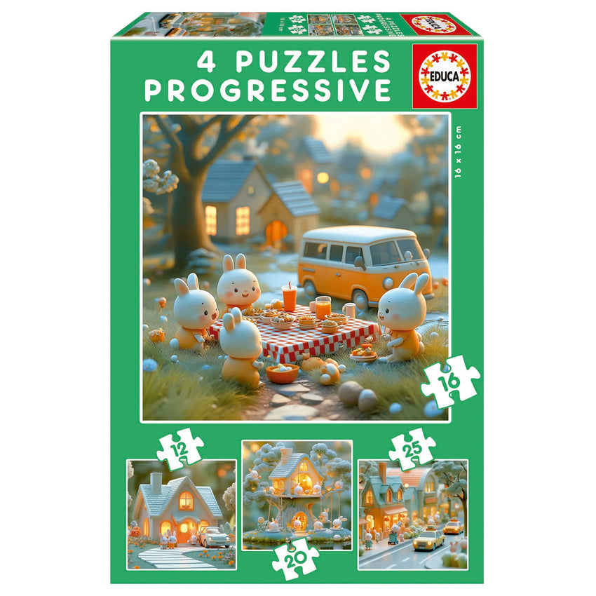 Pusle "Bunny City" 12-16-20-25 tk-w008 WHSX Jigsaw Puzzles-Brain Games OÜ