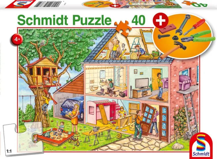 Pusle "Busy workmen" 40 tk-w008 WHSX Jigsaw Puzzles-Brain Games OÜ