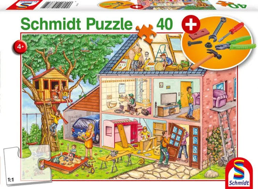 Pusle "Busy workmen" 40 tk-w008 WHSX Jigsaw Puzzles-Brain Games OÜ