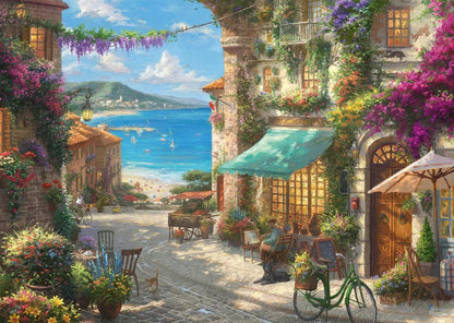 Pusle "Café on the Italien Riviera" 1000 tk-w008 WHSX Jigsaw Puzzles-Brain Games OÜ