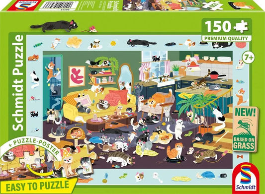 Pusle "Capering cats" 150 tk-w008 WHSX Jigsaw Puzzles-Brain Games OÜ
