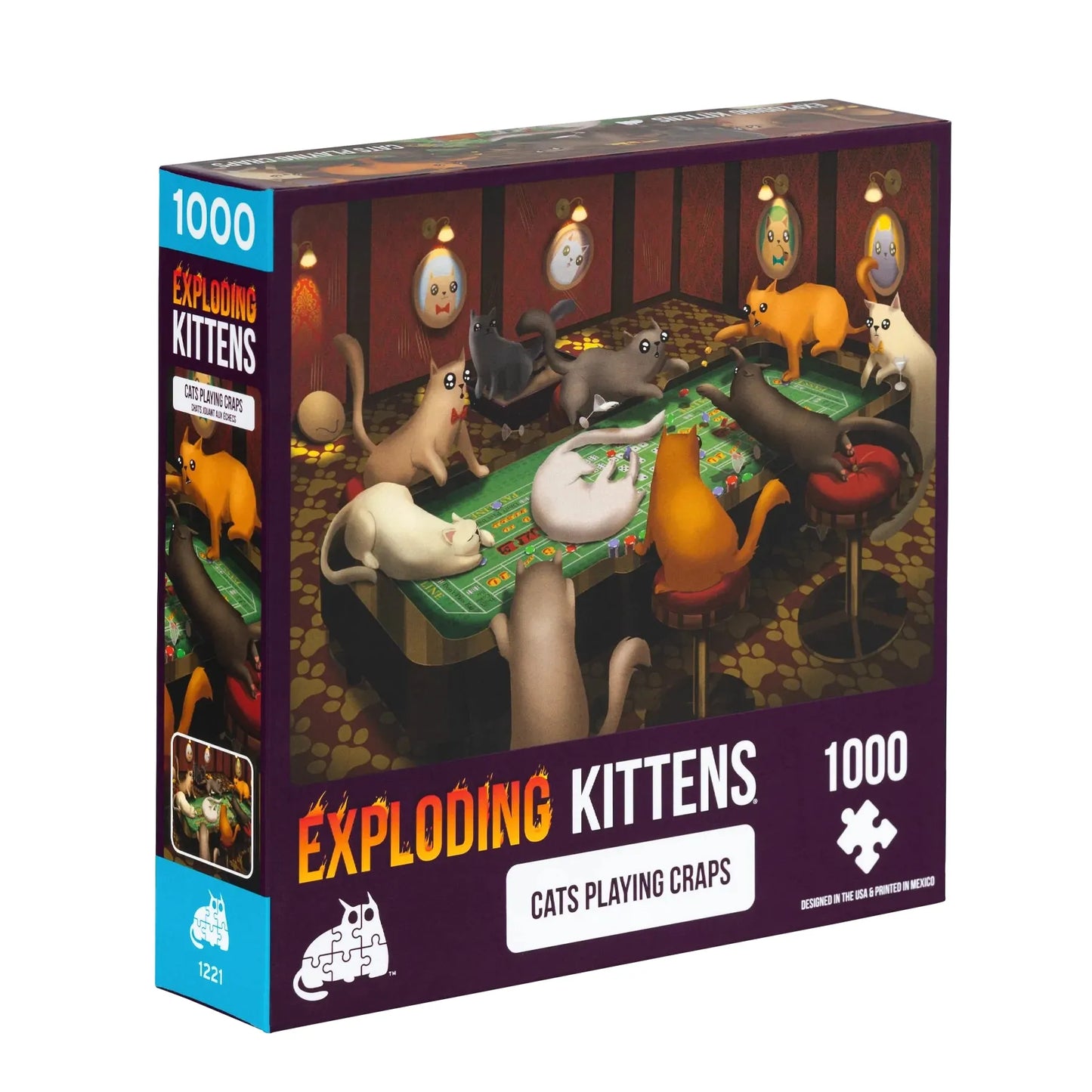 Pusle "Cats playing craps" 1000 tk-w008 WHSX Jigsaw Puzzles-Brain Games OÜ
