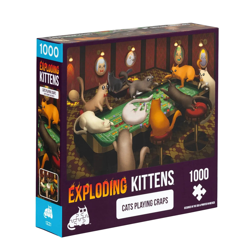Pusle "Cats playing craps" 1000 tk-w008 WHSX Jigsaw Puzzles-Brain Games OÜ