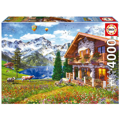 Pusle "Chalet In The Alps" 4000 tk-w008 WHSX Jigsaw Puzzles-Brain Games OÜ