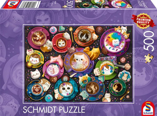 Pusle "Coffee art kittens" 500 tk-w008 WHSX Jigsaw Puzzles-Brain Games OÜ