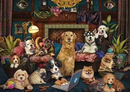 Pusle "Colorful evening in the salon" 1000 tk-w008 WHSX Jigsaw Puzzles-Brain Games OÜ