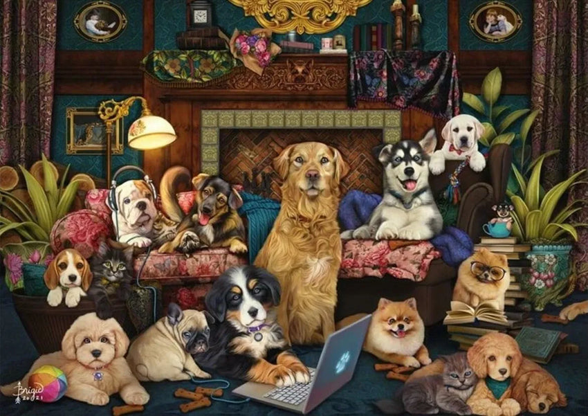 Pusle "Colorful evening in the salon" 1000 tk-w008 WHSX Jigsaw Puzzles-Brain Games OÜ