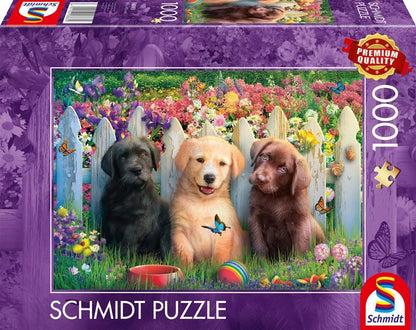 Pusle "Cute puppies scene" 1000 tk-w008 WHSX Jigsaw Puzzles-Brain Games OÜ