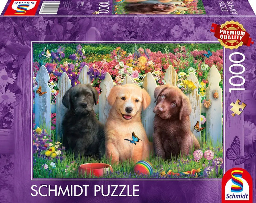 Pusle "Cute puppies scene" 1000 tk-w008 WHSX Jigsaw Puzzles-Brain Games OÜ