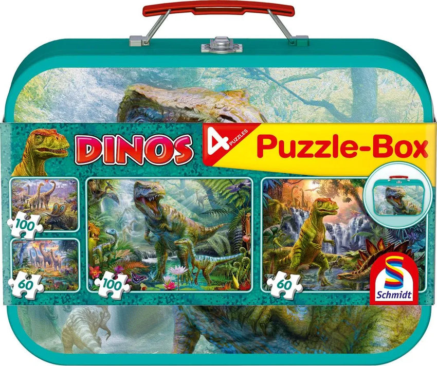 Pusle "Dinosaurs, Puzzle Box" 2x60 tk, 2x100 tk-w008 WHSX Jigsaw Puzzles-Brain Games OÜ