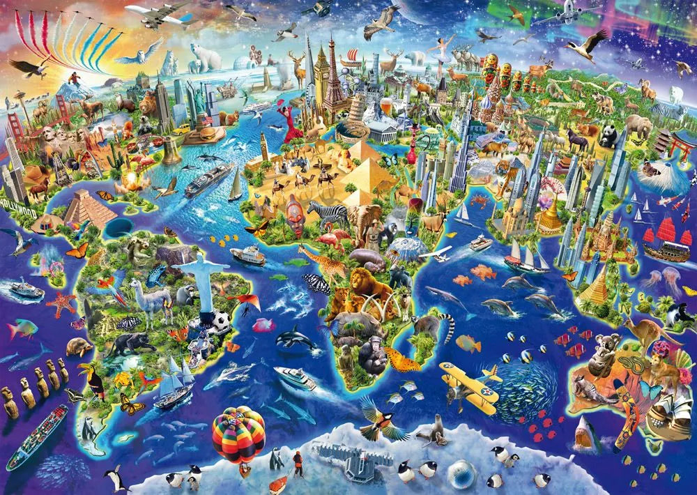 Pusle "Discover the World" 1000 tk-w008 WHSX Jigsaw Puzzles-Brain Games OÜ
