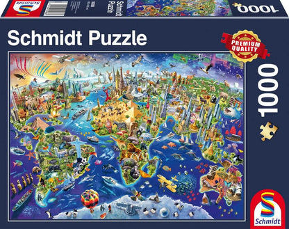 Pusle "Discover the World" 1000 tk-w008 WHSX Jigsaw Puzzles-Brain Games OÜ