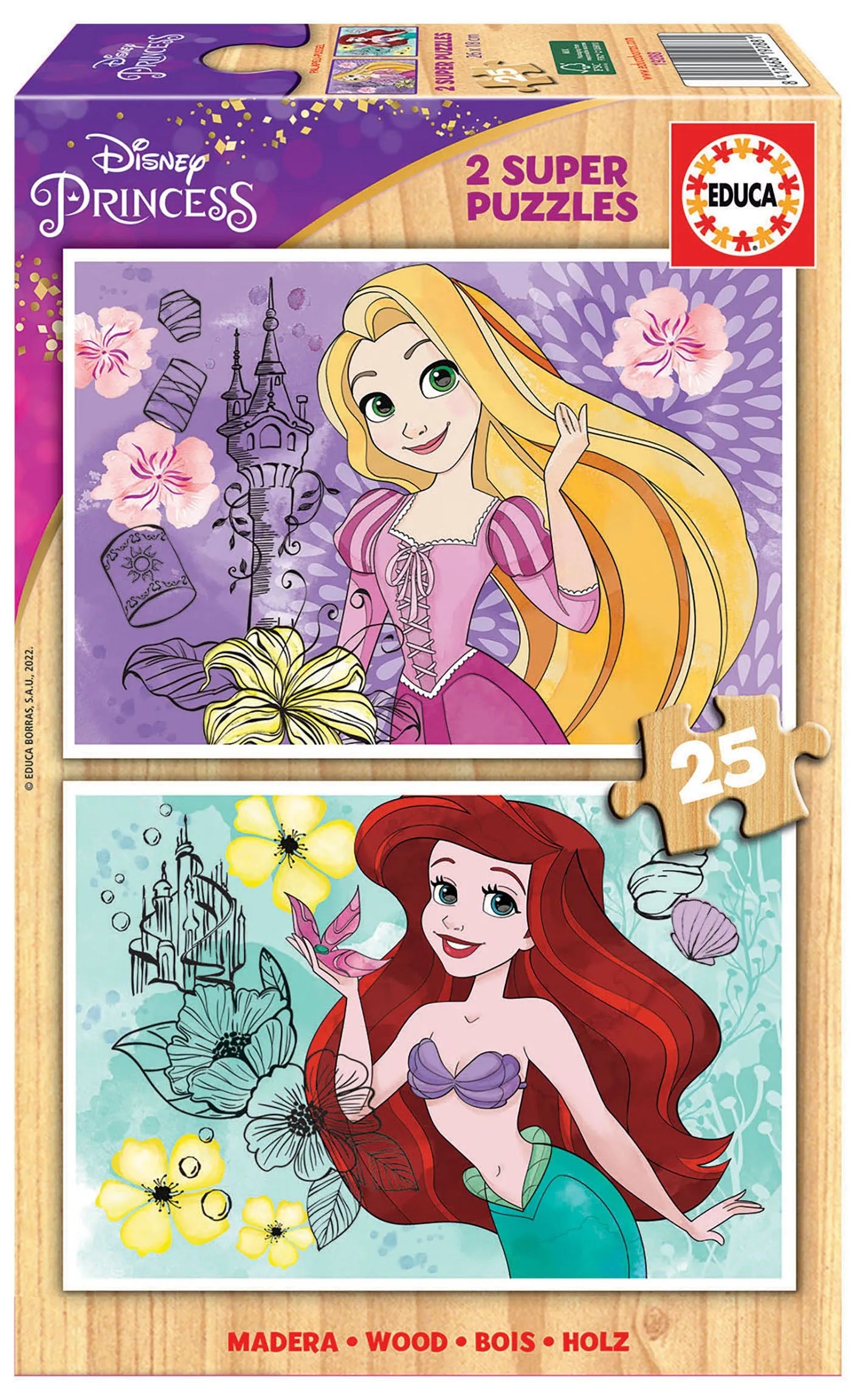 Pusle "Disney Princess" 2 x 25 tk-w008 WHSX Jigsaw Puzzles-Brain Games OÜ