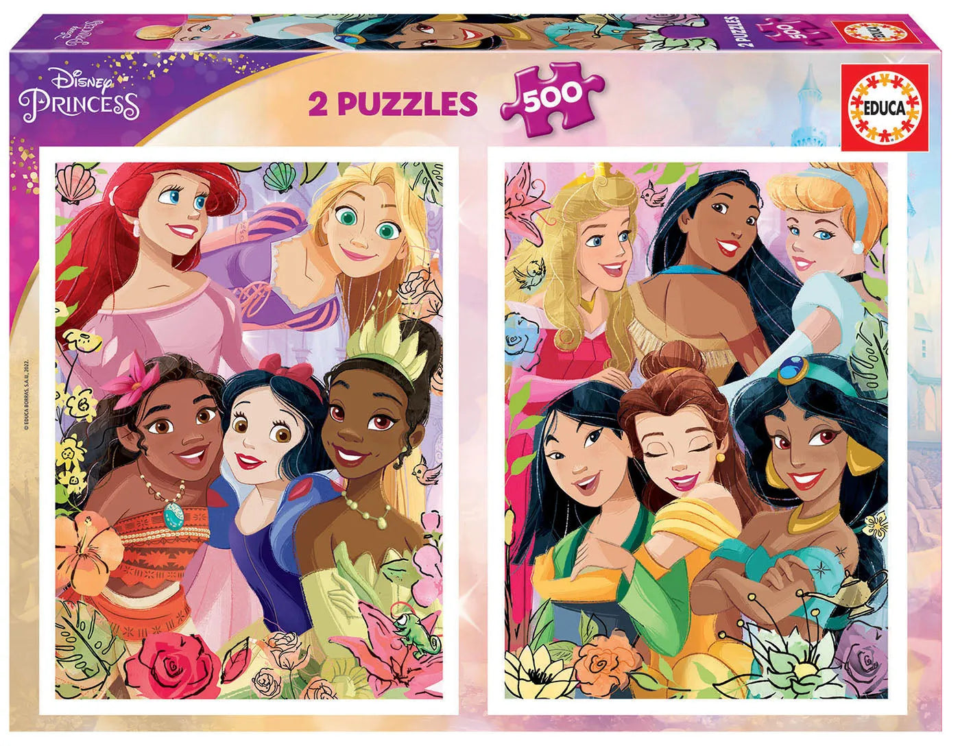 Pusle "Disney Princess" 2 x 500 tk-w008 WHSX Jigsaw Puzzles-Brain Games OÜ
