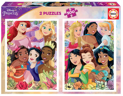 Pusle "Disney Princess" 2 x 500 tk-w008 WHSX Jigsaw Puzzles-Brain Games OÜ