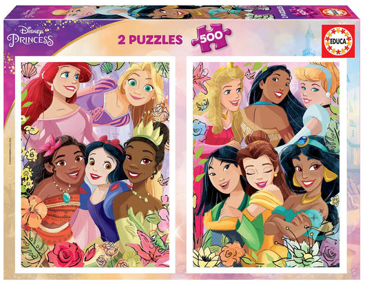 Pusle "Disney Princess" 2 x 500 tk-w008 WHSX Jigsaw Puzzles-Brain Games OÜ