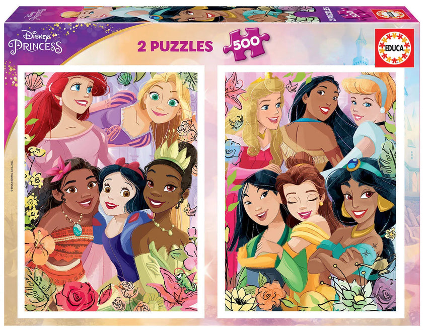 Pusle "Disney Princess" 2 x 500 tk-w008 WHSX Jigsaw Puzzles-Brain Games OÜ