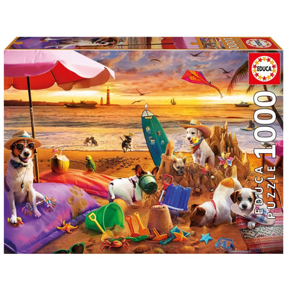 Pusle "Dogs playing at the Beach" 1000 tk-w008 WHSX Jigsaw Puzzles-Brain Games OÜ