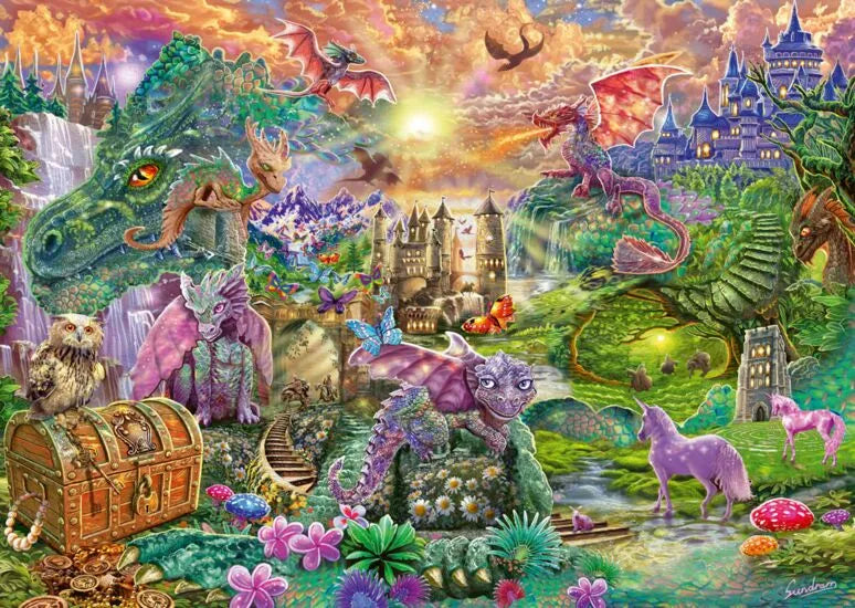 Pusle "Enchanted Dragon Kingdom" 1000 tk-w008 WHSX Jigsaw Puzzles-Brain Games OÜ