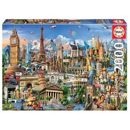 Pusle "Europe landmarks" 2000 tk-w008 WHSX Jigsaw Puzzles-Brain Games OÜ