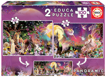 Pusle "Fairy Triptych" 2x100 tk-w008 WHSX Jigsaw Puzzles-Brain Games OÜ
