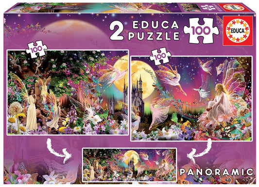 Pusle "Fairy Triptych" 2x100 tk-w008 WHSX Jigsaw Puzzles-Brain Games OÜ