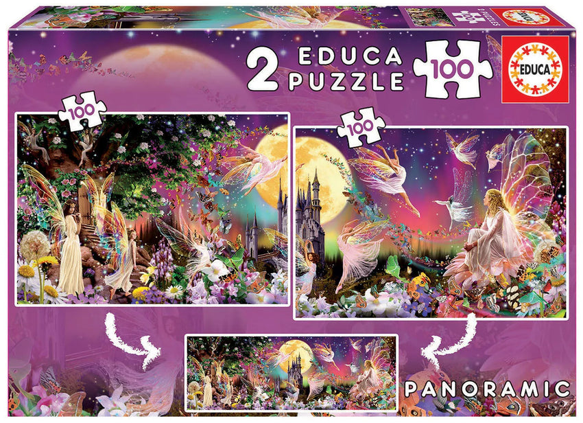 Pusle "Fairy Triptych" 2x100 tk-w008 WHSX Jigsaw Puzzles-Brain Games OÜ