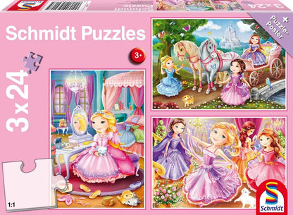 Pusle "Fairytale Princesses" 3x24 tk-w008 WHSX Jigsaw Puzzles-Brain Games OÜ