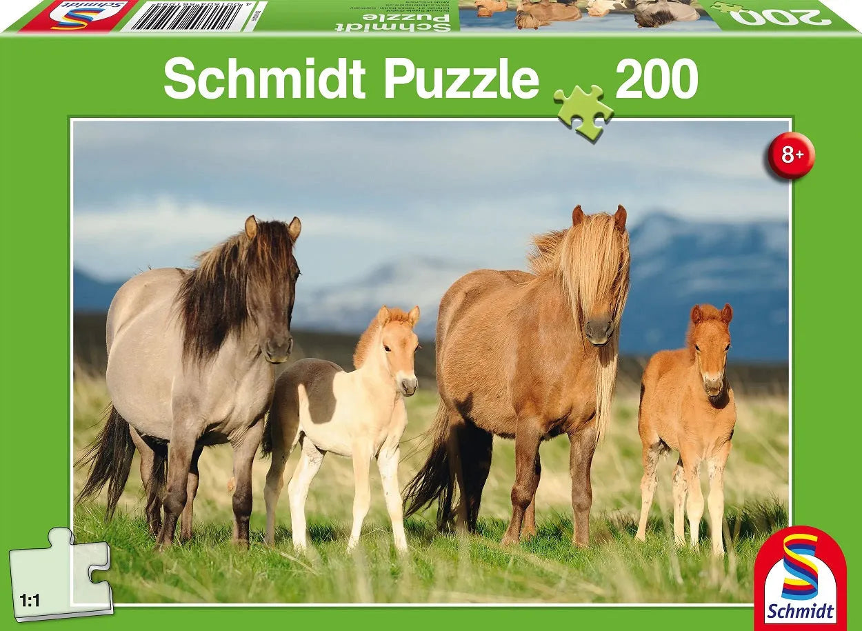 Pusle "Family of Horses" 200 tk-w008 WHSX Jigsaw Puzzles-Brain Games OÜ